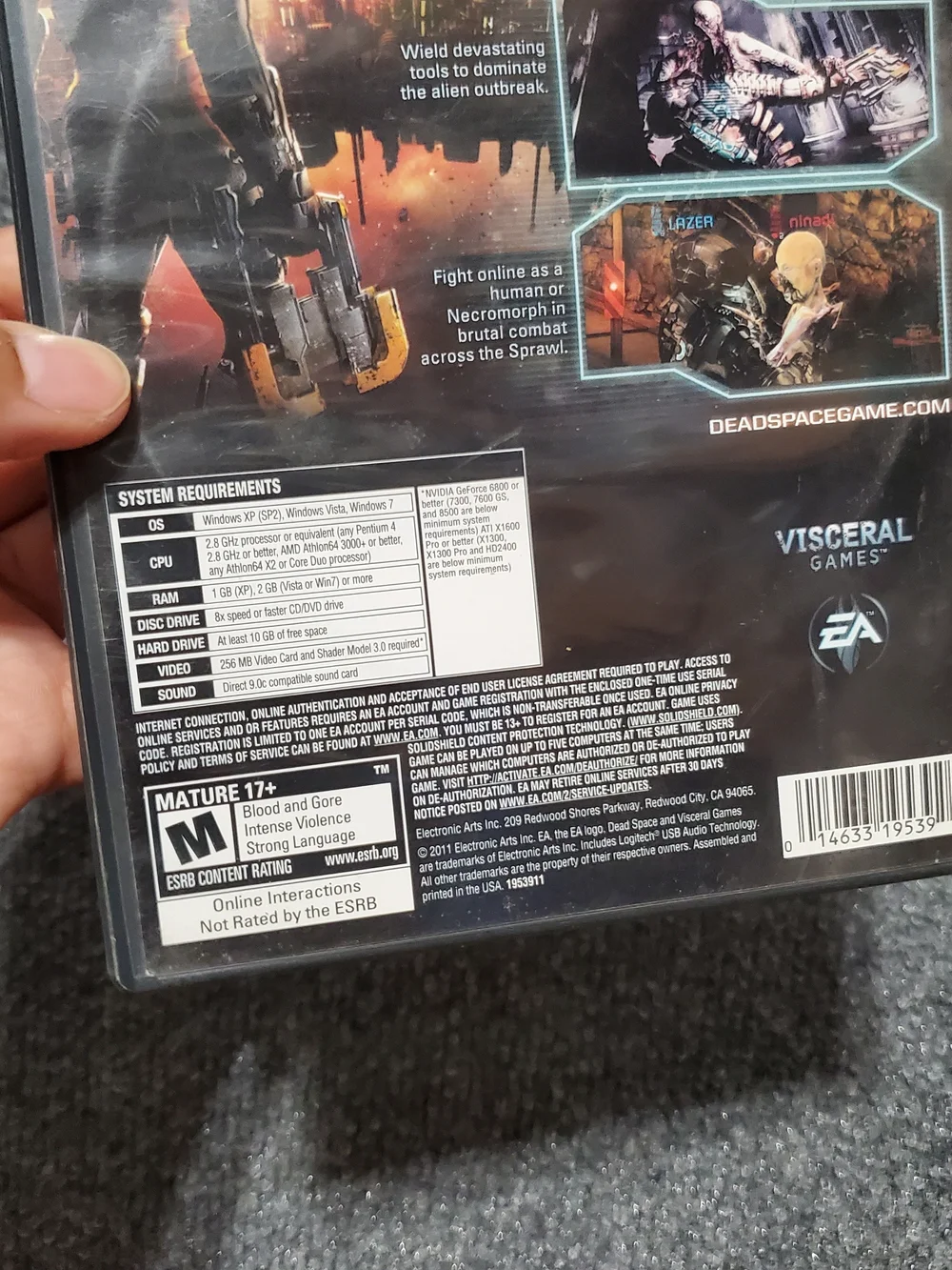 Dead Space 2 PC Game Discs & Case - Blue/Black Artwork